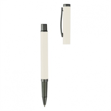 Logotrade advertising product image of: Writing set, ball pen and roller ball pen, white