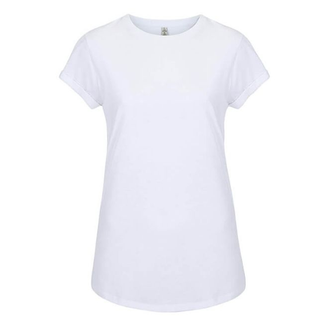 Logotrade business gifts photo of: Salvage women´s rolled sleeve t-shirt, dove white