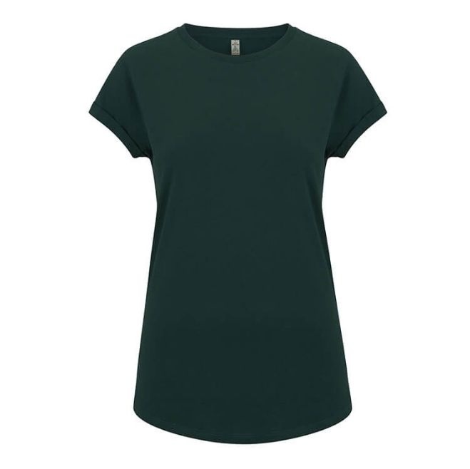 Logotrade promotional giveaways photo of: Salvage women´s rolled sleeve t-shirt, bottle green