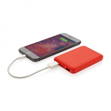 Logotrade promotional products photo of: High Density 5.000 mAh Pocket Powerbank, red