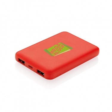Logotrade promotional merchandise photo of: High Density 5.000 mAh Pocket Powerbank, red