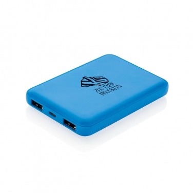 Logo trade promotional merchandise photo of: High Density 5.000 mAh Pocket Powerbank, blue