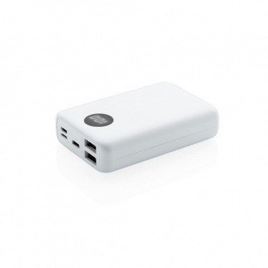 Logo trade promotional items picture of: 10.000 mAh pocket powerbank with triple input, white
