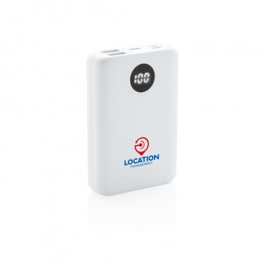 Logotrade promotional product picture of: 10.000 mAh pocket powerbank with triple input, white