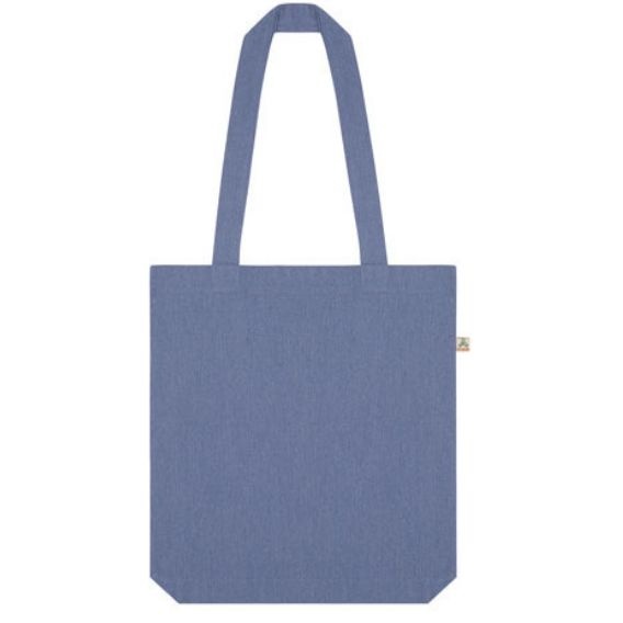 Logo trade corporate gift photo of: Shopper tote bag, melange light denim