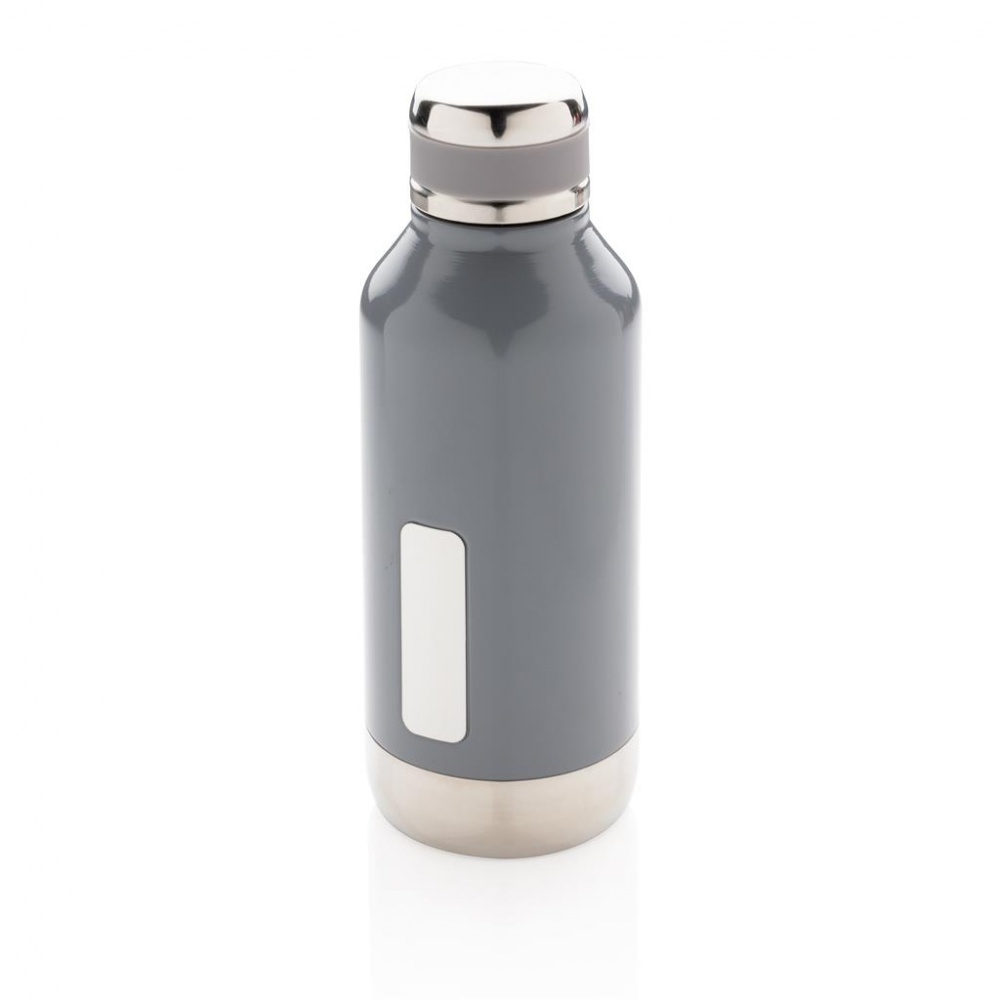 Logotrade promotional products photo of: Leak proof vacuum bottle with logo plate, grey