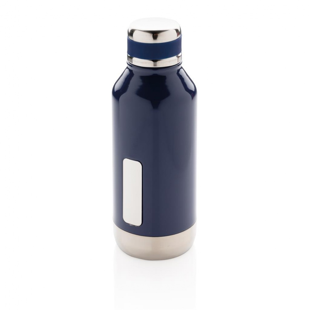 Logotrade promotional merchandise image of: Leak proof vacuum bottle with logo plate, blue