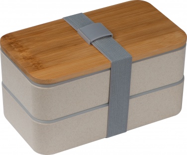 Logo trade advertising products image of: 2-storey lunch box with cutlery and clasp, beige