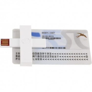 Logo trade promotional gifts image of: +ID smart card reader, USB, white