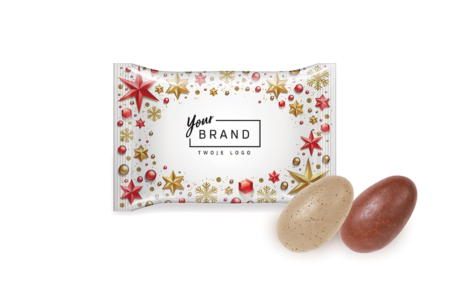 Logo trade promotional giveaways image of: almond in chocolate flow pack