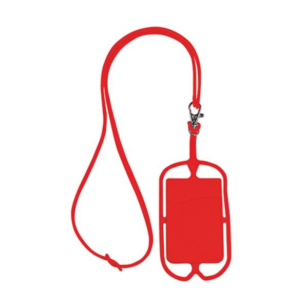 Logo trade promotional gift photo of: Lanyard with cardholder, Red