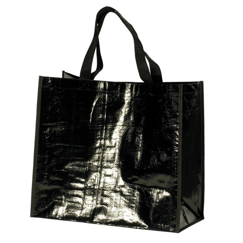 Logo trade promotional merchandise image of: Shopping bag, Black