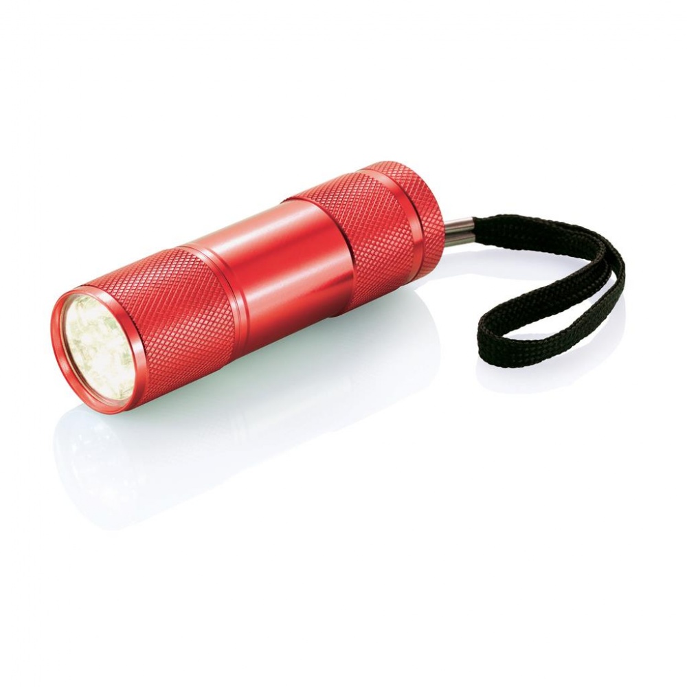 Logo trade promotional giveaways image of: Quattro torch, red with personalized name and sleeve in a gift wrap
