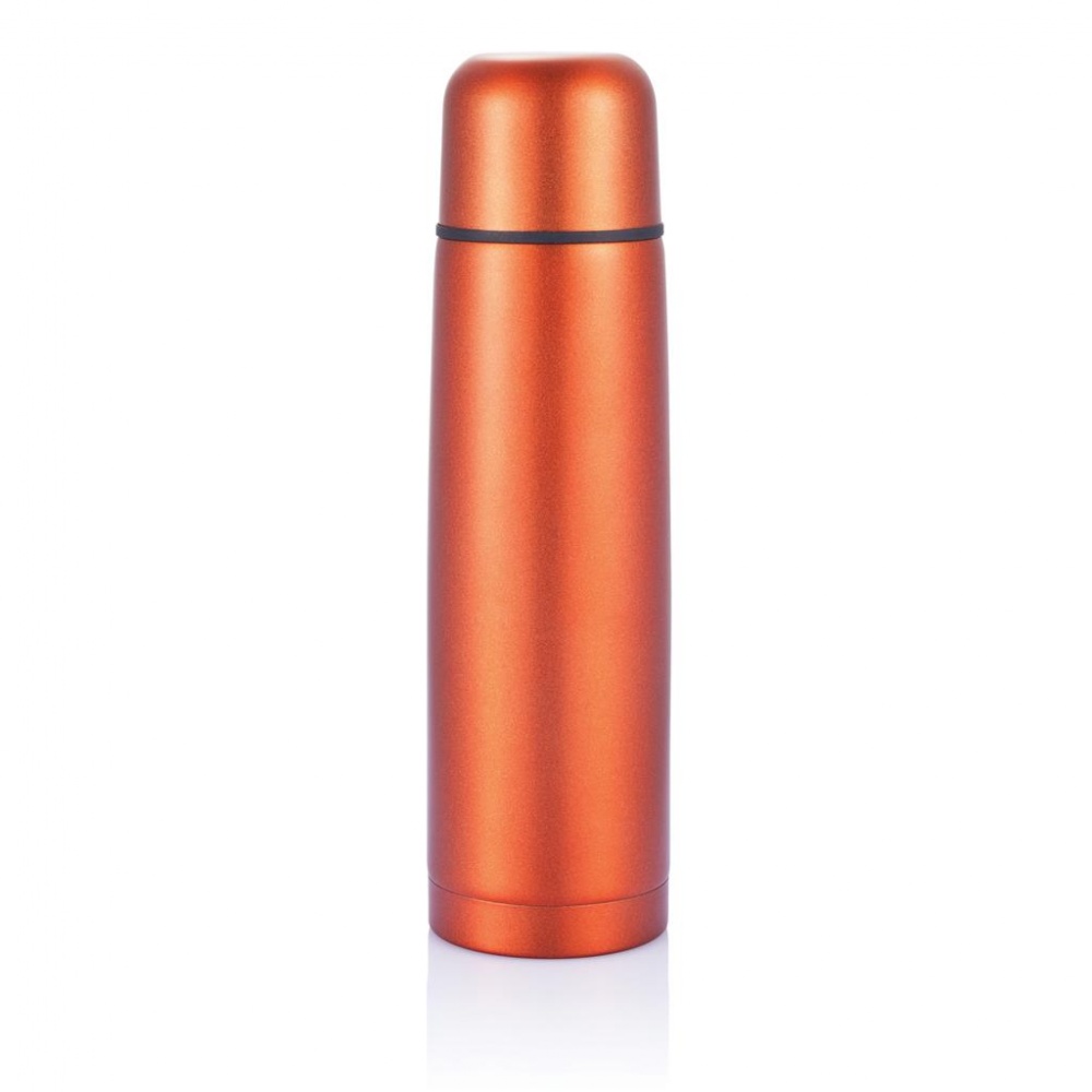 Logotrade advertising products photo of: Stainless steel flask, orange, personalized name, sleeve, gift wrap