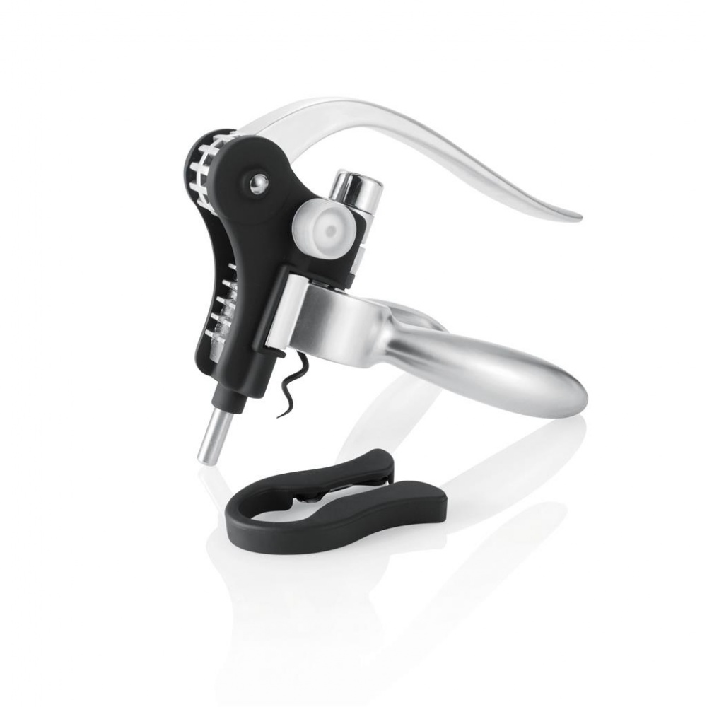 Logo trade corporate gift photo of: Pull it corkscrew, black with personalized name, sleeve and gift wrap