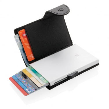 Logo trade promotional gifts image of: C-Secure RFID card holder & wallet black with name, sleeve, gift wrap