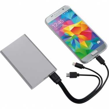 Logo trade advertising products picture of: Power bank LIETO 4000 mAh, Grey