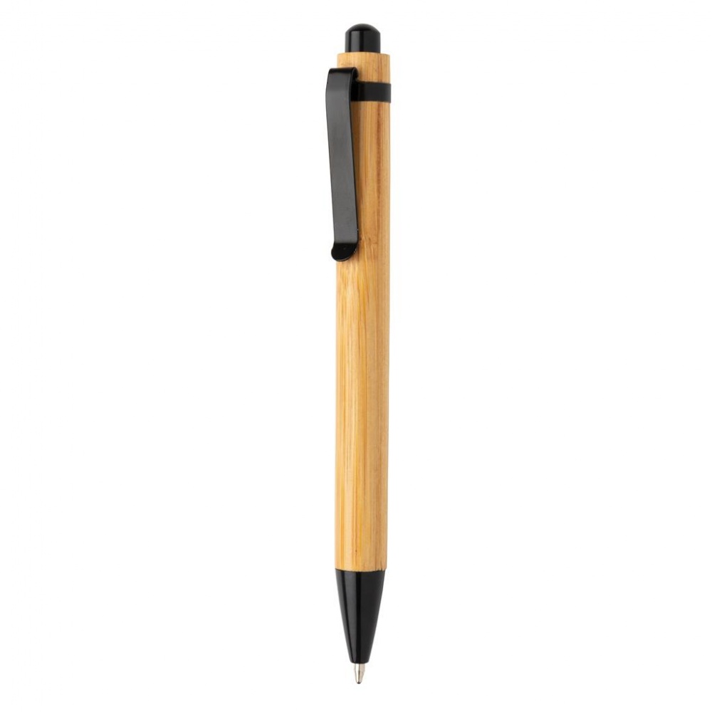 Logo trade promotional gifts picture of: Bamboo pen, black