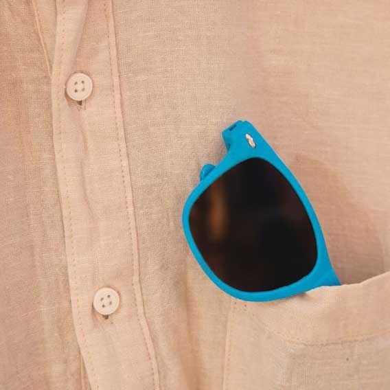 Logotrade promotional item picture of: Social Plastic Sunglasses, light blue