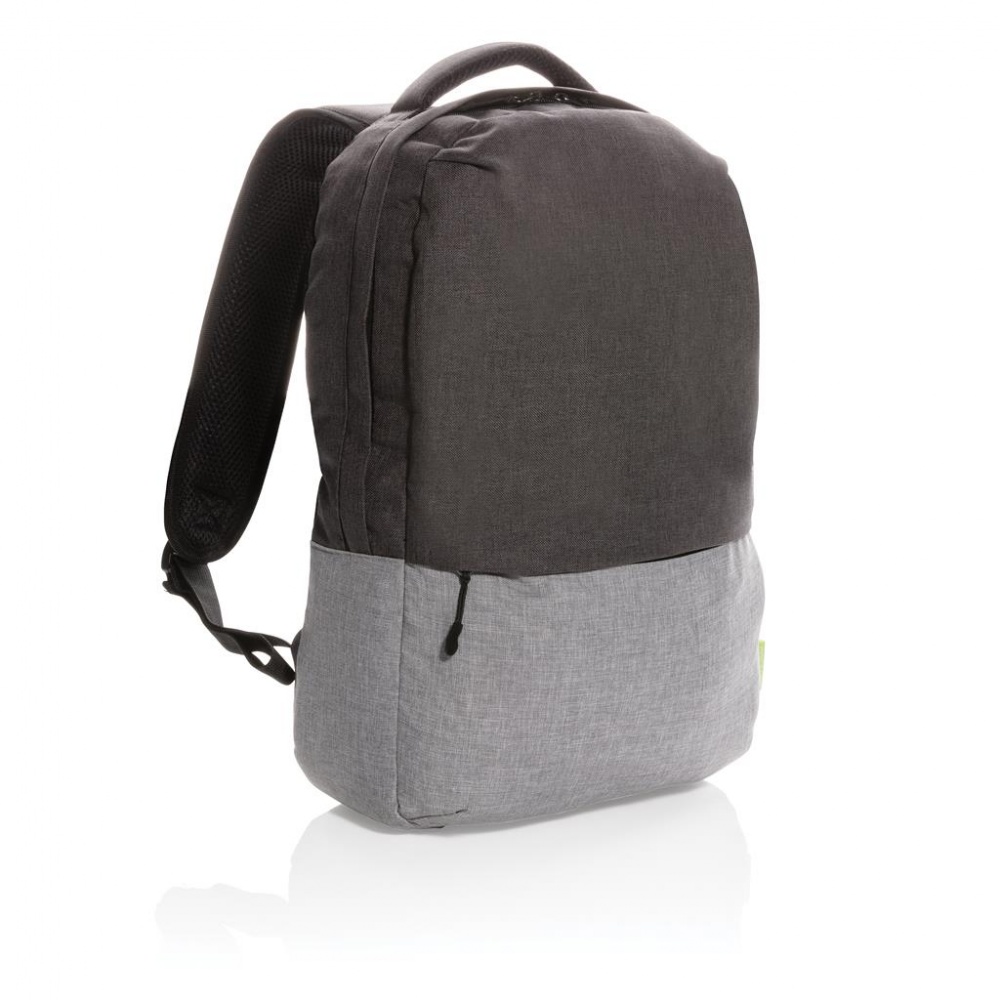 Logo trade promotional products picture of: Duo color RPET 15.6" RFID laptop backpack PVC free, grey
