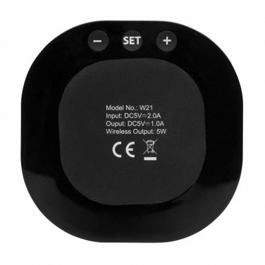 Logotrade corporate gifts photo of: Aria 5W Wireless Charging Digital Clock, black