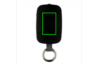 Logo trade advertising product photo of: 1.200 mAh Keychain Powerbank with integrated cables, black