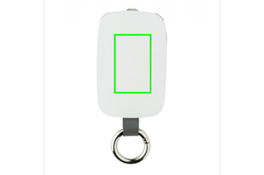 Logo trade promotional products image of: 1.200 mAh Keychain Powerbank with integrated cables, white