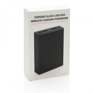 Logo trade advertising product photo of: Printed sample Tempered glass 5000 mAh wireless powerbank, b