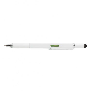 Logo trade promotional merchandise picture of: 5-in-1 aluminium toolpen, white