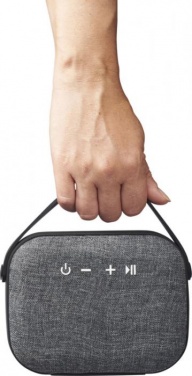 Logo trade promotional merchandise image of: Woven Fabric Bluetooth® Speaker, grey
