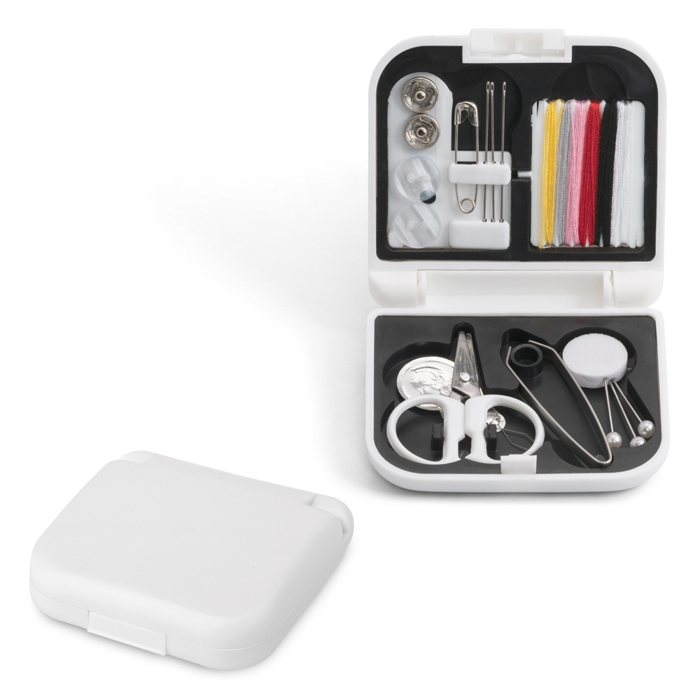 Logo trade corporate gifts picture of: BILBO travel sewing kit, white