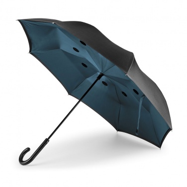 Logo trade promotional products picture of: Umbrella Angela, reversible, blue-black