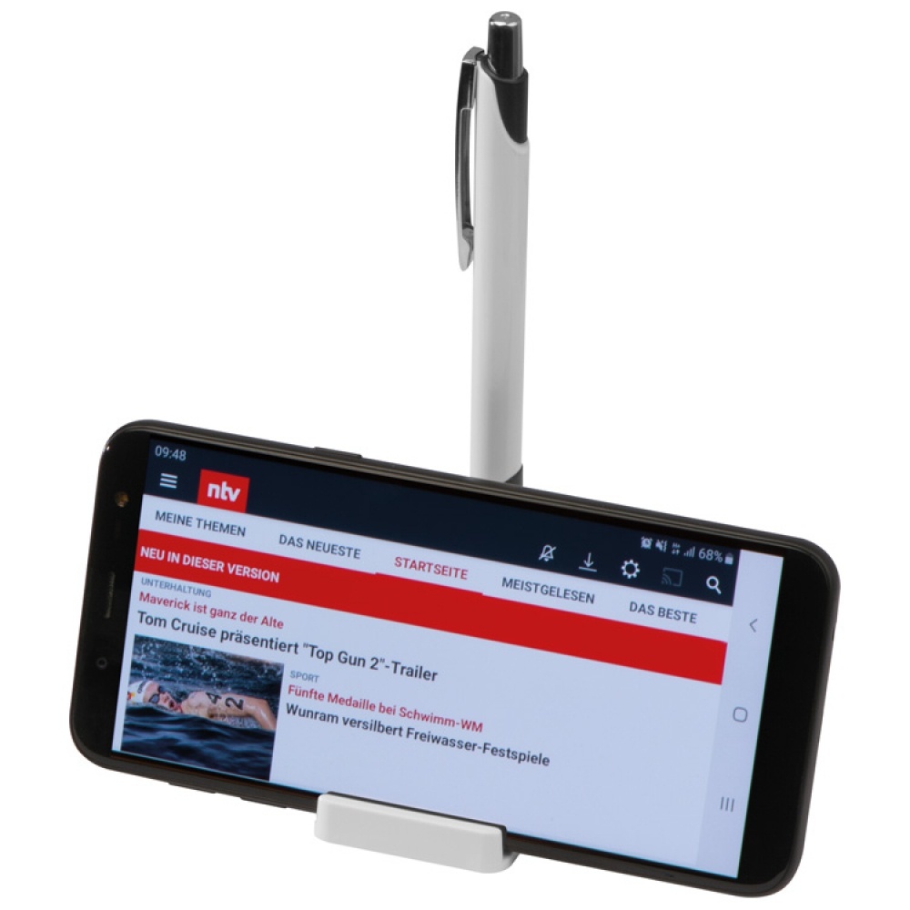 Logo trade corporate gifts image of: Mobile phone holder with magnetic function, includes metal ballpen