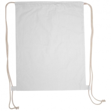 Logo trade promotional products image of: ECO Tex certified Gymbag from environmentally friendly cotton , White
