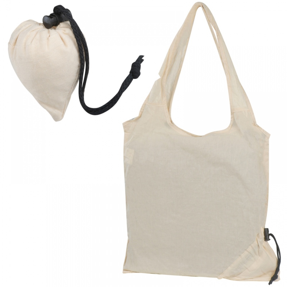 Logo trade promotional merchandise image of: Foldable cotton bag, White