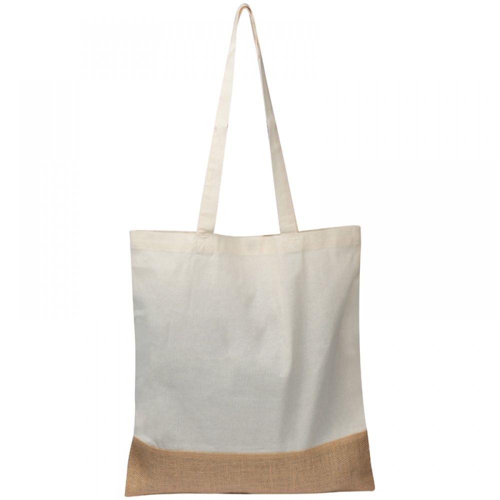 Logo trade promotional merchandise image of: Carrying bag with jute bottom, White