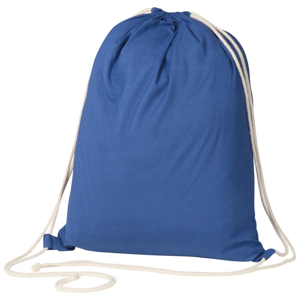 Logo trade advertising products picture of: ECO Tex certified Gymbag from environmentally friendly cotton (, Blue