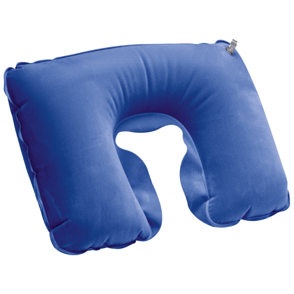 Logo trade advertising product photo of: Inflatable soft travel pillow, Blue