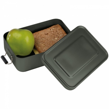 Logo trade promotional giveaway photo of: Aluminum lunch box with closure, Grey