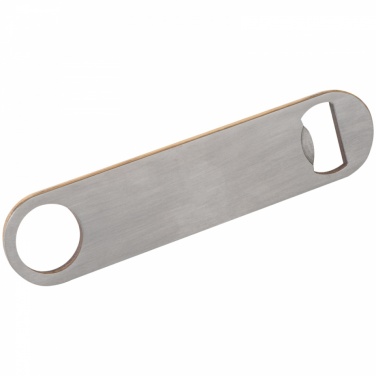 Logo trade corporate gifts picture of: Bamboo-metal bottle opener, Beige