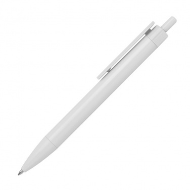 Logo trade advertising products image of: Ballpen with colored clip, White