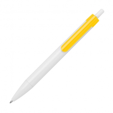 Logo trade promotional items image of: Ballpen with colored clip, Yellow