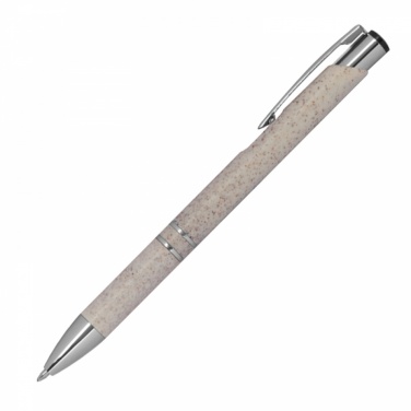 Logo trade promotional item photo of: Nature ballpen with silver applications, Beige