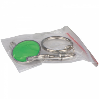 Logo trade promotional giveaway photo of: Keyring with shopping coin, green