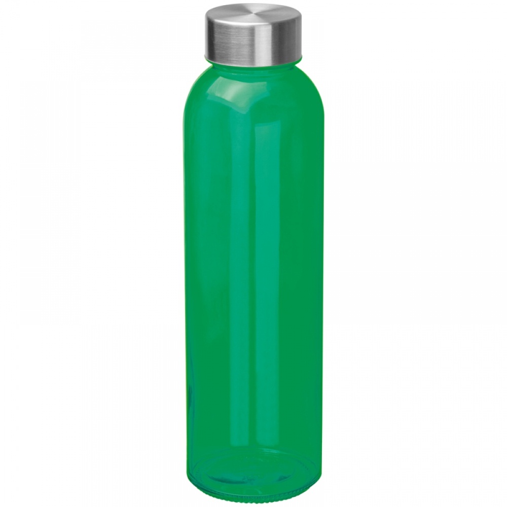 Logo trade corporate gifts image of: Transparent drinking bottle with grey lid, green