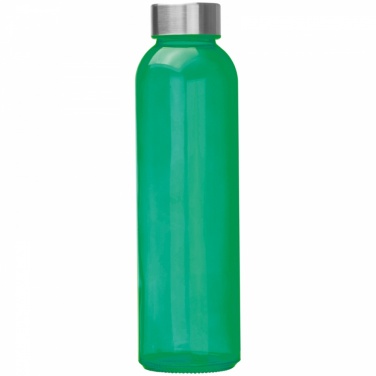 Logo trade promotional giveaways image of: Transparent drinking bottle with grey lid, green