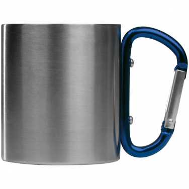 Logotrade business gifts photo of: Metal mug with snap hook, blue