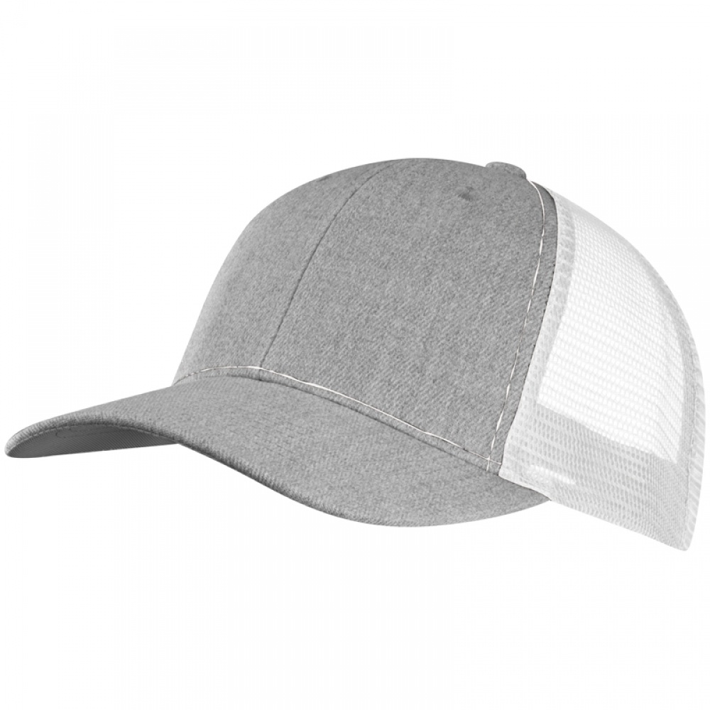 Logo trade advertising products image of: Baseball Cap with net, White