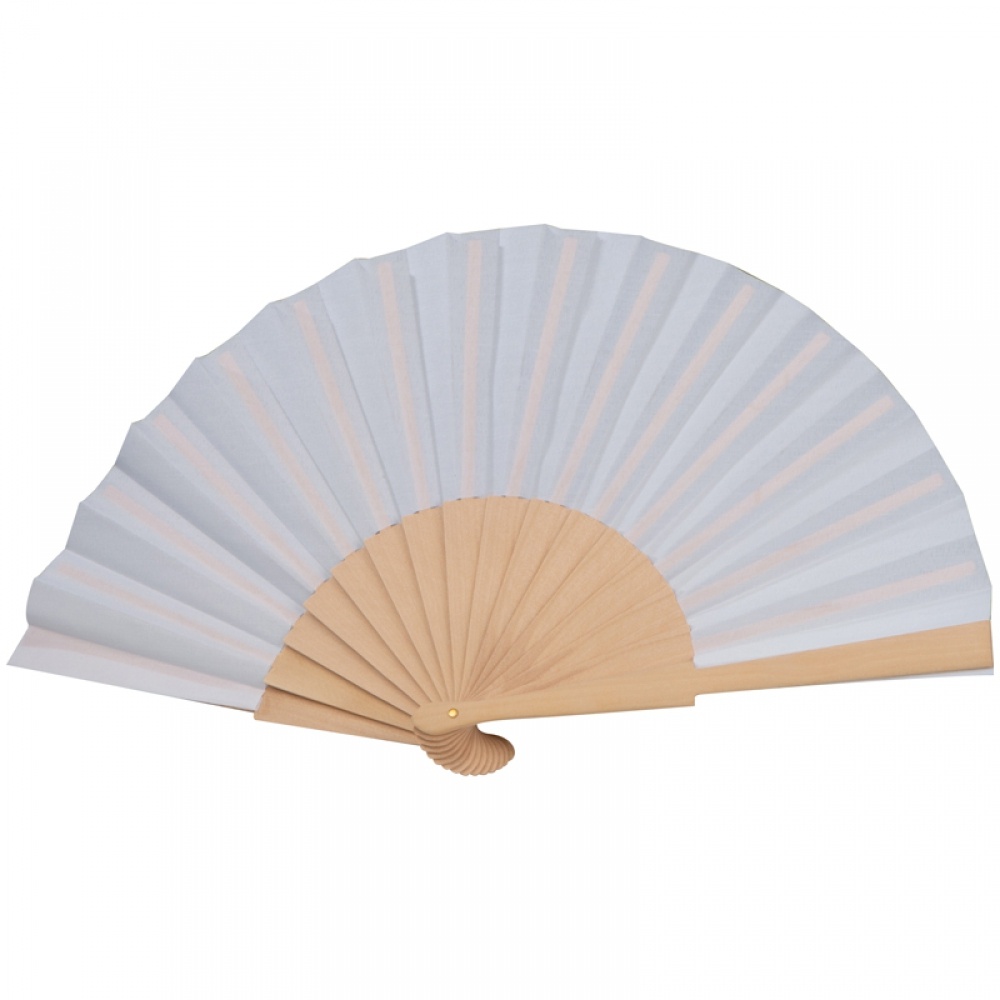 Logo trade corporate gift photo of: Paper hand fan, White