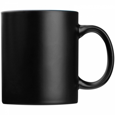 Logotrade promotional product image of: Black mug with colored inside, blue
